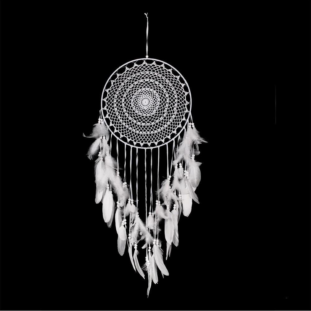 Богемский ловец снов из перьев ручной работы для украшения интерьера