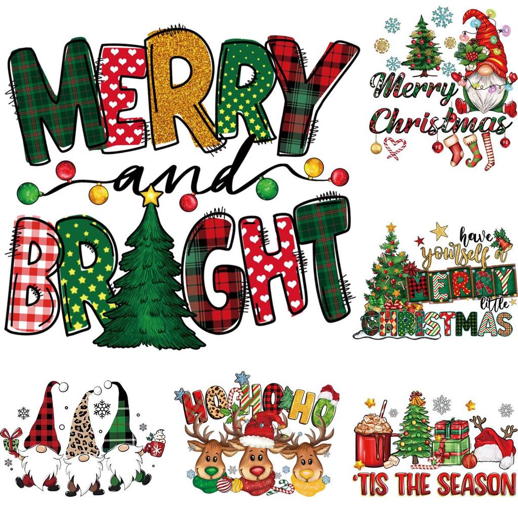 Рождественский сезон, термотрансферы, милые олени, Санта-Клаус, аппликации для одежды, наклейки, толстовки с капюшоном, DIY патч для одежды