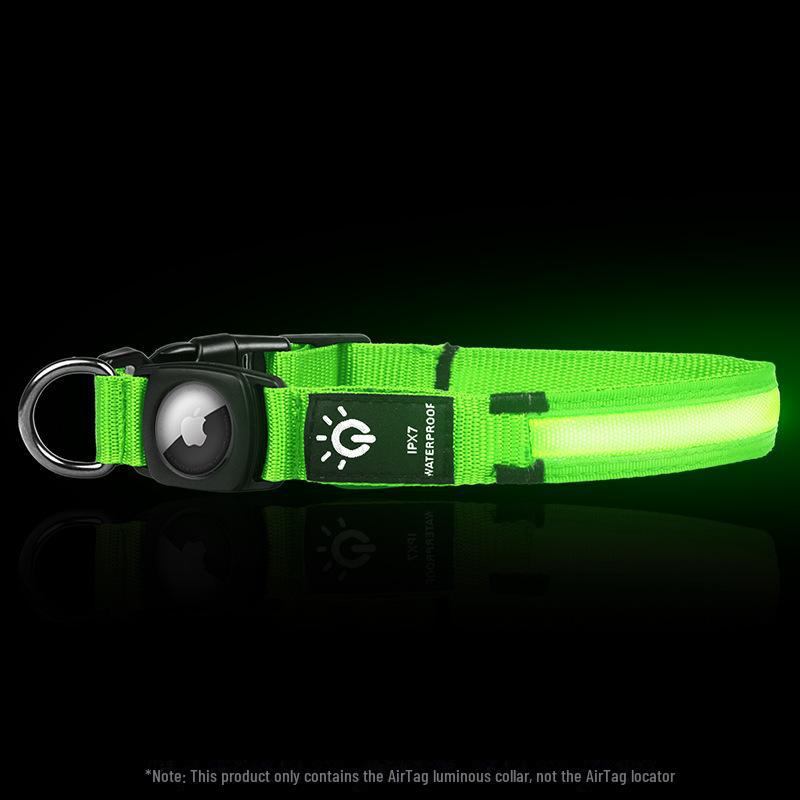 Водонепроницаемый светодиодный ошейник для домашних животных: Трекер AirTag и защитный чехол с подсветкой и возможностью зарядки через USB