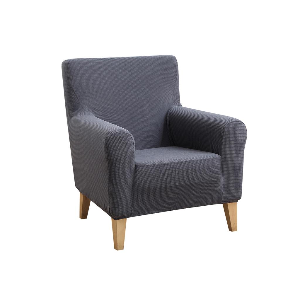 Однотонный чехол для кресла с подлокотниками, натяжной чехол для кресла с деревянными подлокотниками, водонепроницаемый чехол для мебели, эластичный спандекс, современный декор для дома