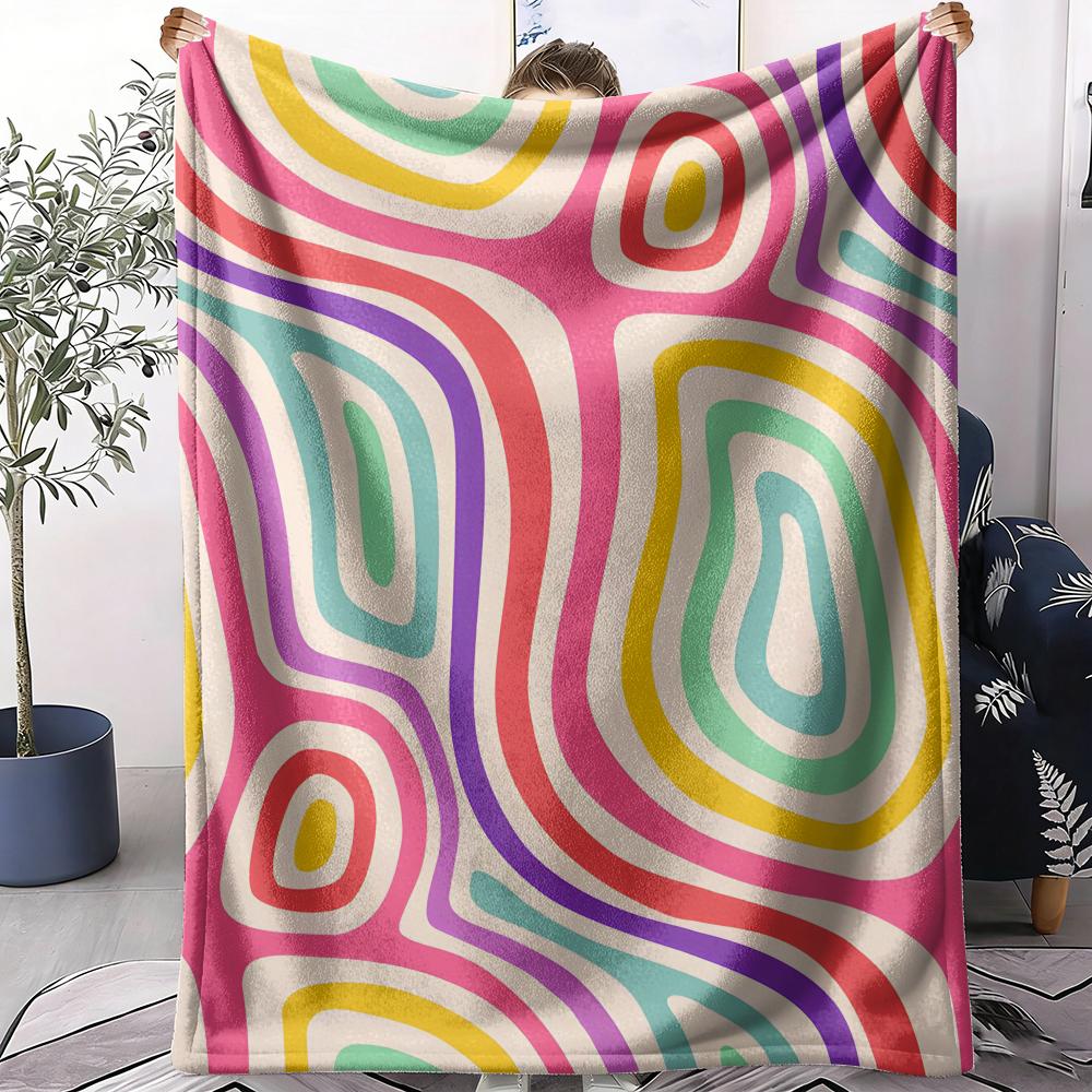 Colorful Vectors Throw Soft Flannel AC Blanket Lightweight Summer Nap Throw Cozy Blanket for Sofa Bed Travel Home
