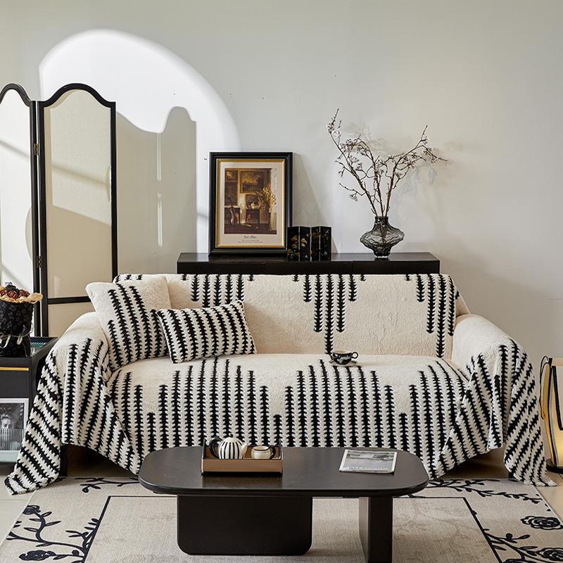 Одеяло из ткани шенилл в скандинавском стиле, универсальные пледы с кисточками для гостиной, защитное покрытие для дивана Four Seasons