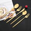 20Pcs Gold Dinnerware Set Stainless Steel Cutlery Set Mirror Silverware Knife Dessert Fork Spoon Tableware Flatware Set