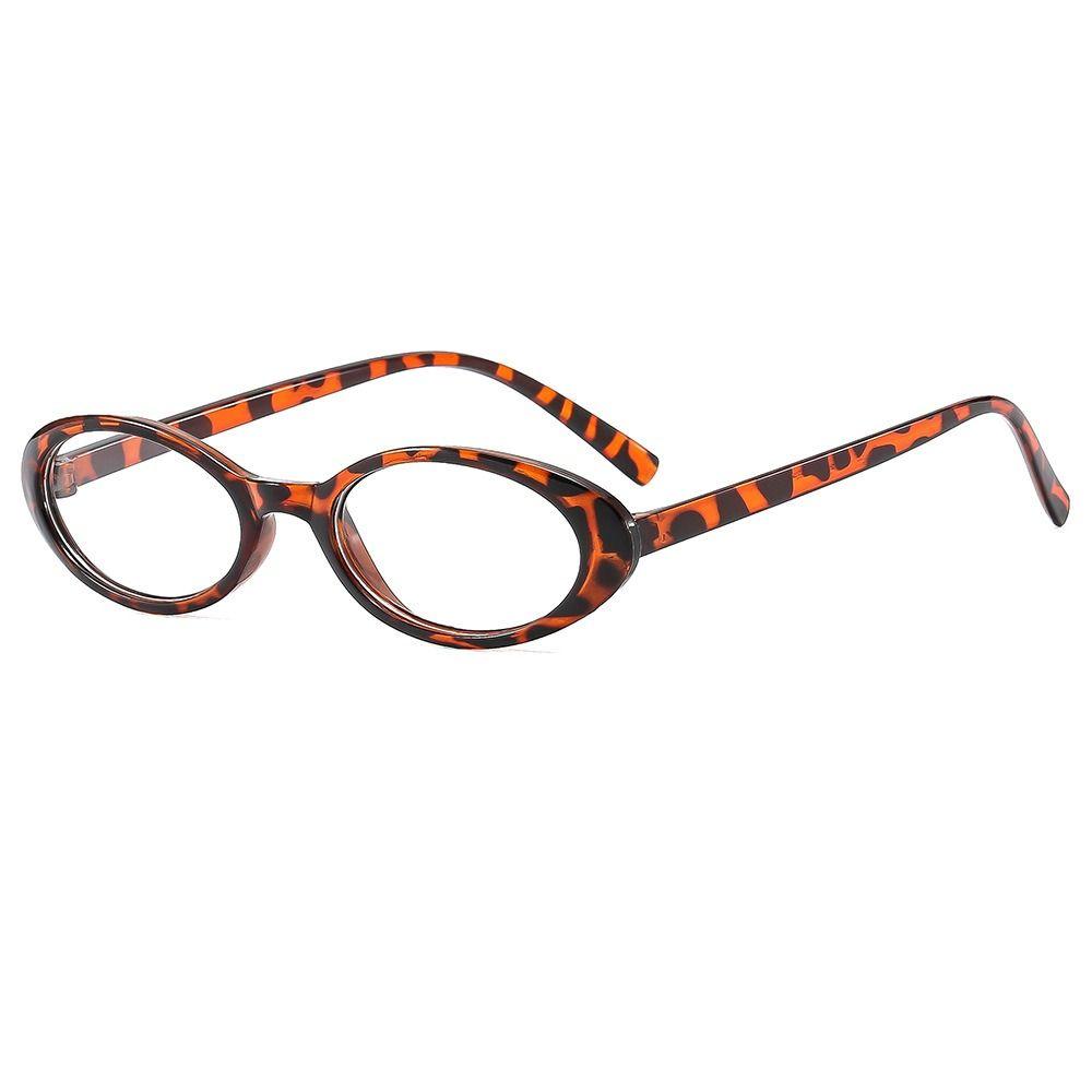 New Oval Frame Glasses Retro Outdoor Cat Eye Glasses Narrow Spectacles Plain Glasses Anti-Blue Light Eyewears