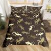 Lizard Reptiles Duvet Cover Gift For Boys Girls Funny Gecko Bedding Set Full Queen Microfiber Cute Animal Theme Comforter Cover