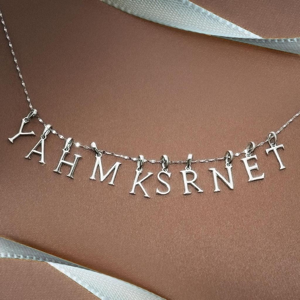 Lala Christie Initial Pendant Necklace, PT900 Platinum, for Men and Women, Charm, Letters, Y