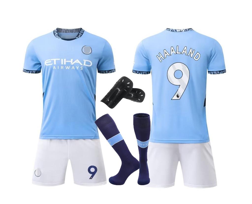 24-25 Man C Home No. 9 Club Football Suit Set Children'S Adult Jersey Size 14-3Xl