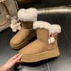 Женские большого размера зимние теплые меховые ботинки-дутики с мягкой подошвой и меховым верхом, утепленные подкладкой ботильоны до щиколотки, нескользящие, для пеших прогулок, повседневные, спортивные, хлопковые ботинки, ботинки Мартин