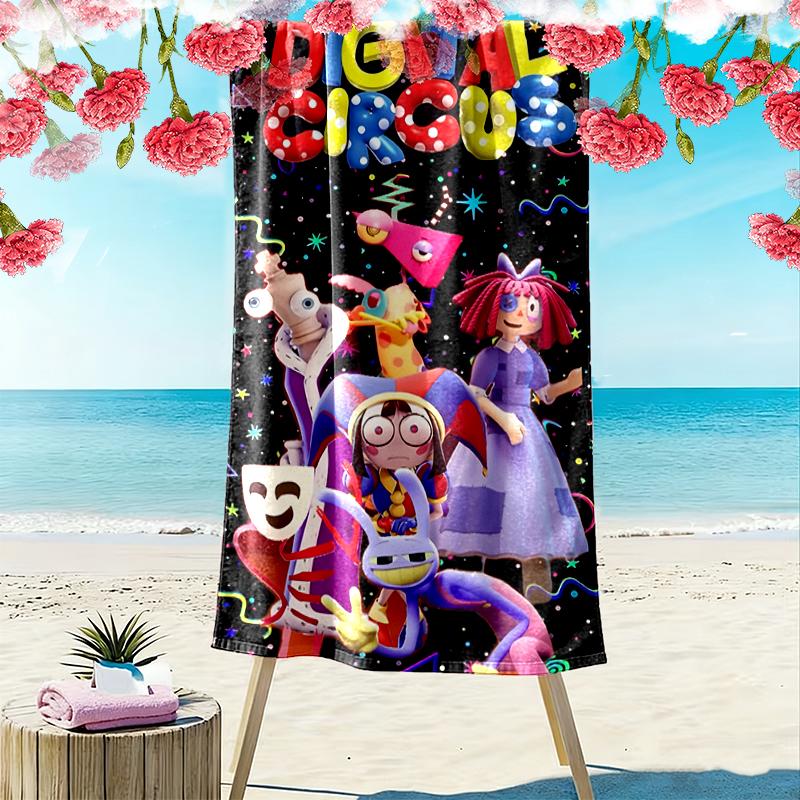 1pc The Amazing Digital Circus Beach Towel, Soft Beach Towel Suitable for Beach Swimming, Outdoor Camping and Traveling
