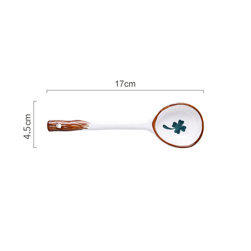 Высококачественная керамическая ложка в японском стиле, бытовая ложка для супа с длинной ручкой, десертная ложка