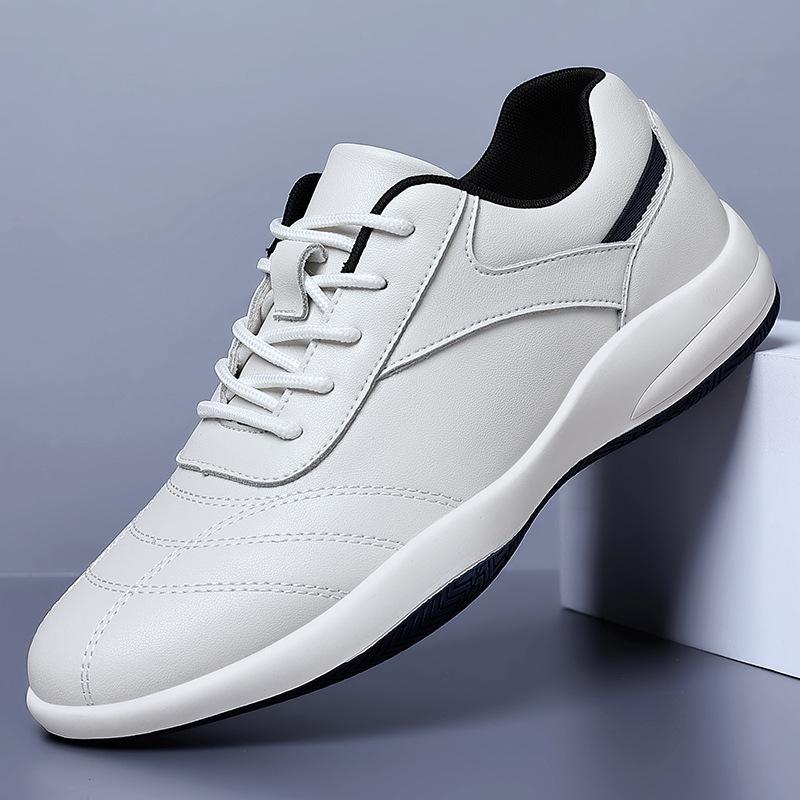 Fashion Autumn Men's Leather Shoes New Sports And Casual Leather Shoes Korean Style Soft Sole Wear-Resistant Travel Sports Leather Shoes
