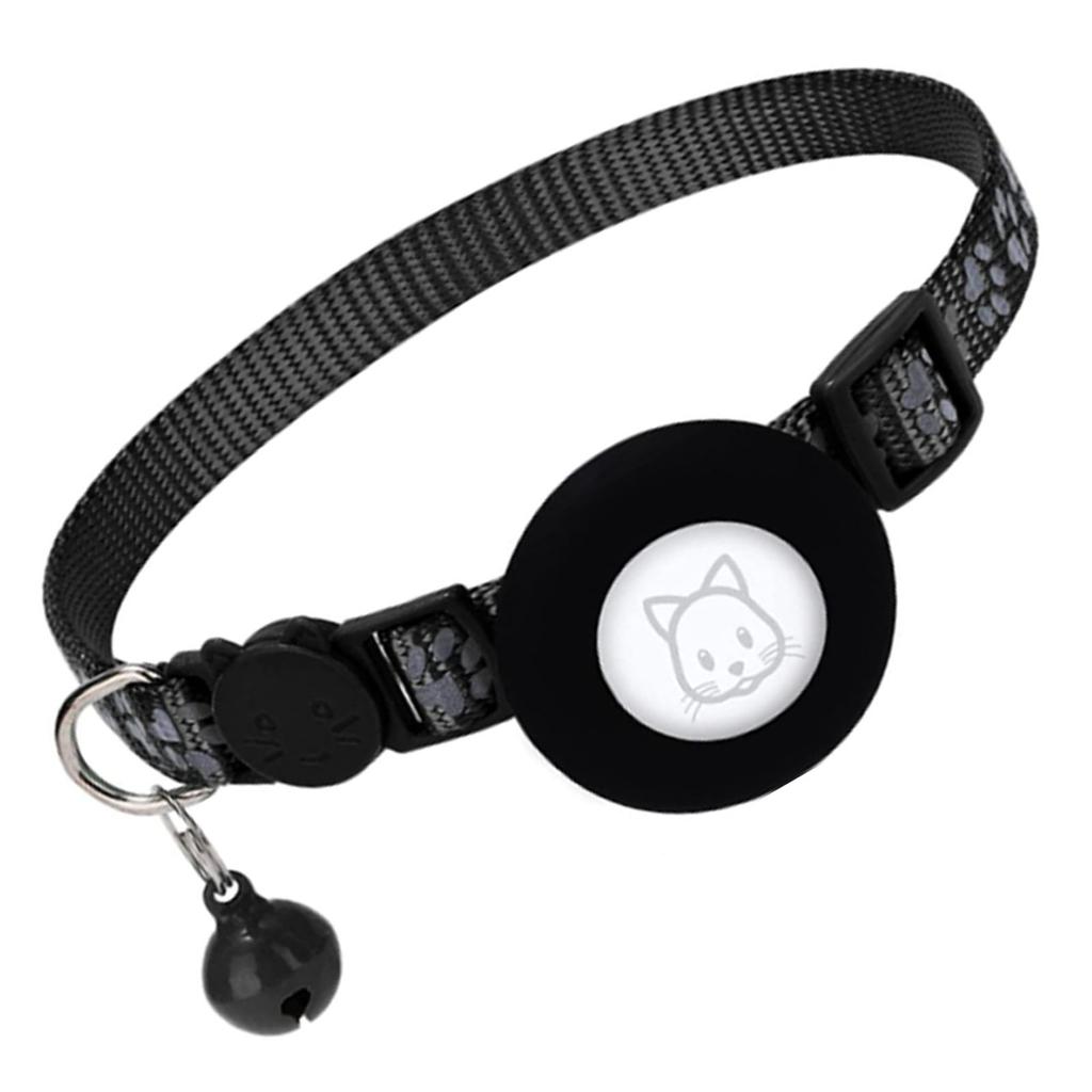 Ошейник для кошки с локатором, предотвращающий потерю, светоотражающий ошейник для кошки с GPS, с безопасной застежкой и колокольчиком для маленького питомца
