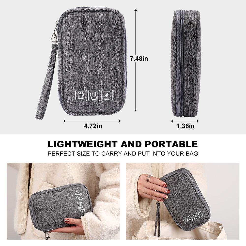 Portable Cable Digital Storage Bags Organizer USB Gadgets Wires Charger Power Battery Zipper Cosmetic Bag Case