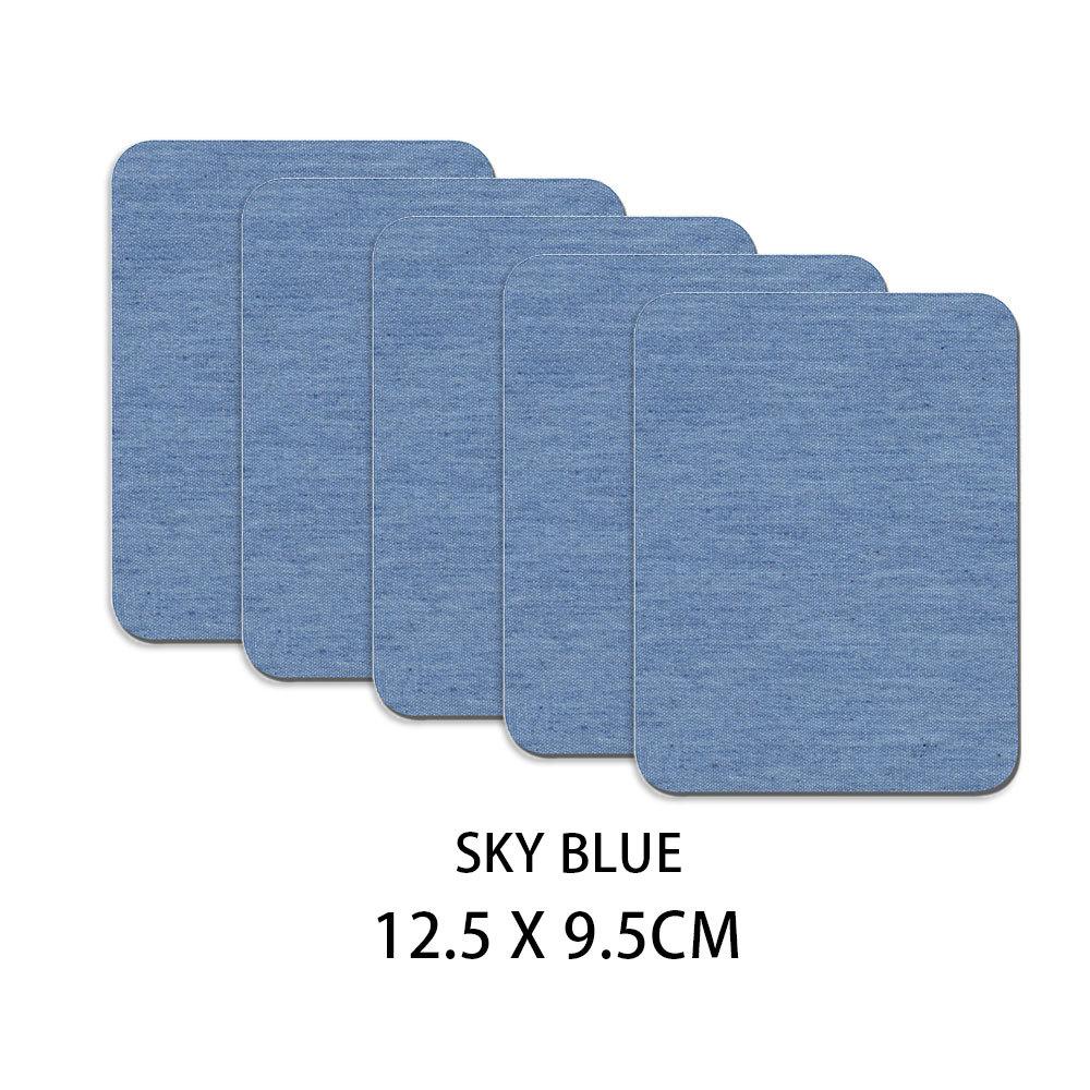 Hot Sale 5pcs Colorful Iron-On Fabric Patches Set | No Sew Adhesive for Pants Repair Kids Clothes Denim DIY Craft (Mixed Sizes)