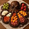 Wooden Serving Tray Large Octopus Shape Bread Fruit Platter Charcuterie Board Cheese Platter Food Dish for Kitchen