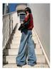 2024 Women's Retro High-Waist Washed Wide-Leg Jeans - Floor-Length Straight Fit