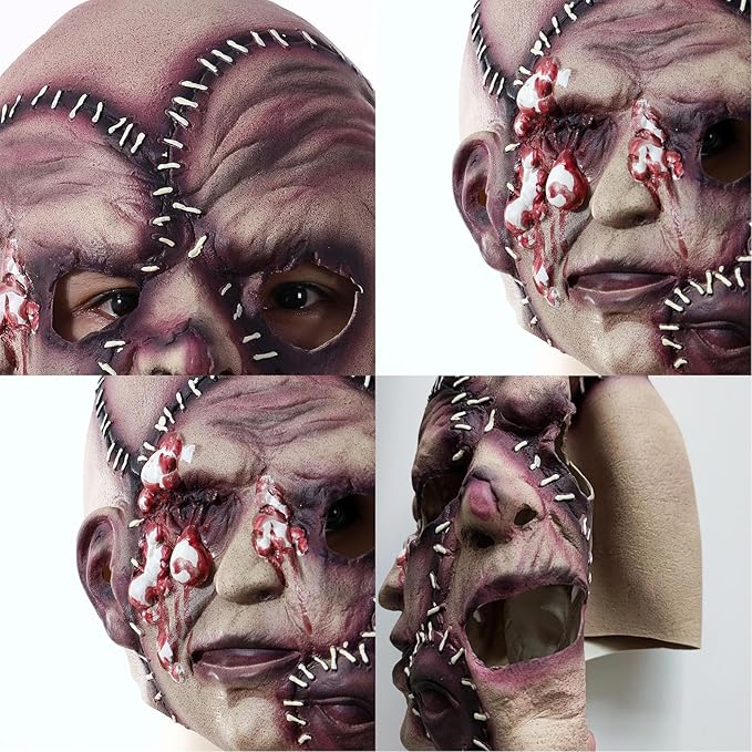 Маски ужаса на Хэллоуин в виде трех лиц привидений