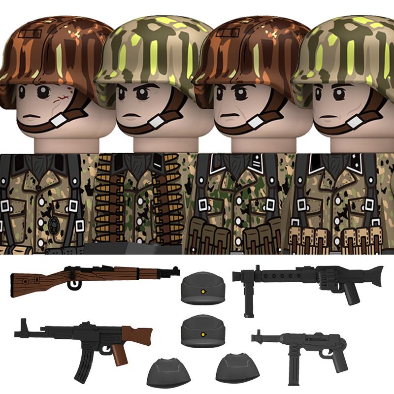 Нетоксичные Военные Вторая Мировая Война Немецкий Флот Бронетанковые Войска Строительные Блоки США 101-я Великобритания Советский Союз Солдаты Пехота Оружие Кубики Игрушки Дети