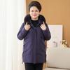 Women Winter Hooded Fur Collar Down Cotton Jacket  Clothing New Middle-Aged Mother Mid-Long Thicken Coat Warm Women Parkas