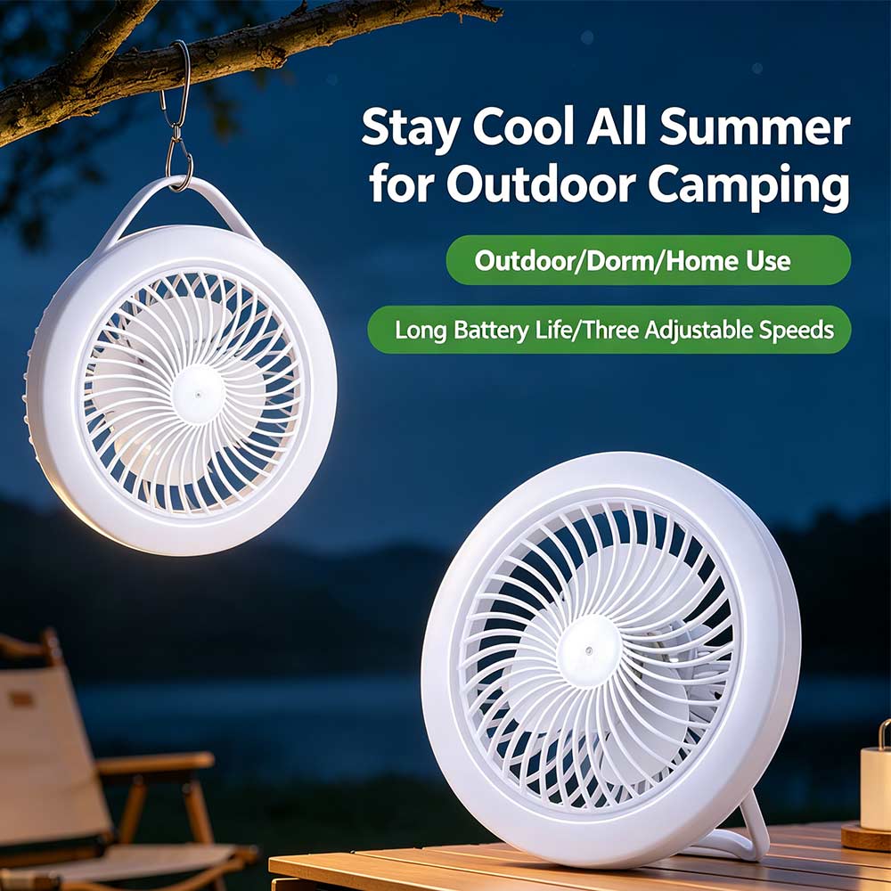 Energy Saving Camping Fan Light Super Quiet Hanging Fan Lamp Ceiling Fan Light Outdoor Tent