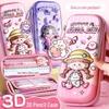 Kaba Bear EVA 3D Cartoon Pencil Case, Large Capacity, Three-layer & Waterproof, for Girls and Students.
