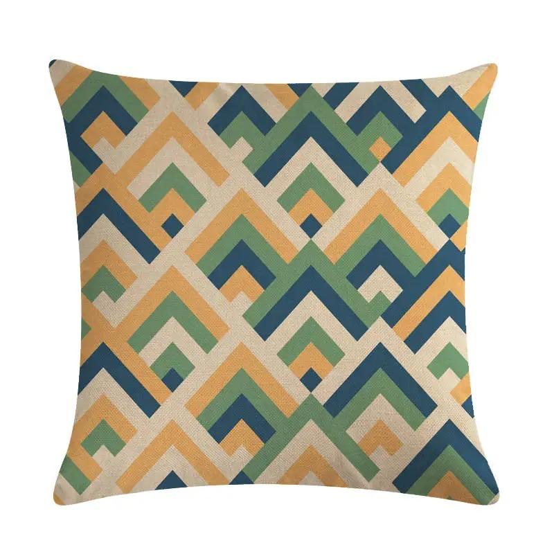Office Living Room Home Pillowcase Simple Geometric Print Pillowcase Car Ornaments
