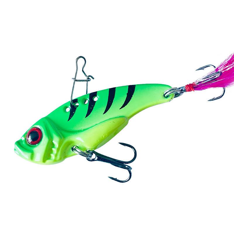 7g12g Vib металлические приманки с тройными крючками, перья, дальние рыболовные приманки для пресной воды