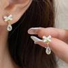 Bow Stud Earrings for Women Sweet Piercing Water Drop Earrings Accessories Jewelry