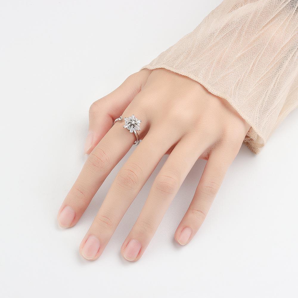 Оригинальное европейское и американское вращающееся кольцо с отверстием, которое можно отрегулировать для снятия давления, кольцо из циркония для женщин