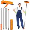 Window Cleaning Set 2 In 1 Window Squeegee with 60inch Extension Pole Long Handle Cleaning Tool for Shower Glass Door Mirror