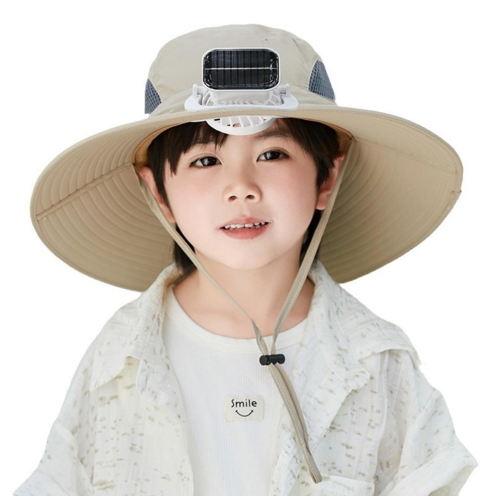 with Cooling Fan Sun Hat Wide Brim Kids Fisherman Hat New Outdoor Sunshade Hat