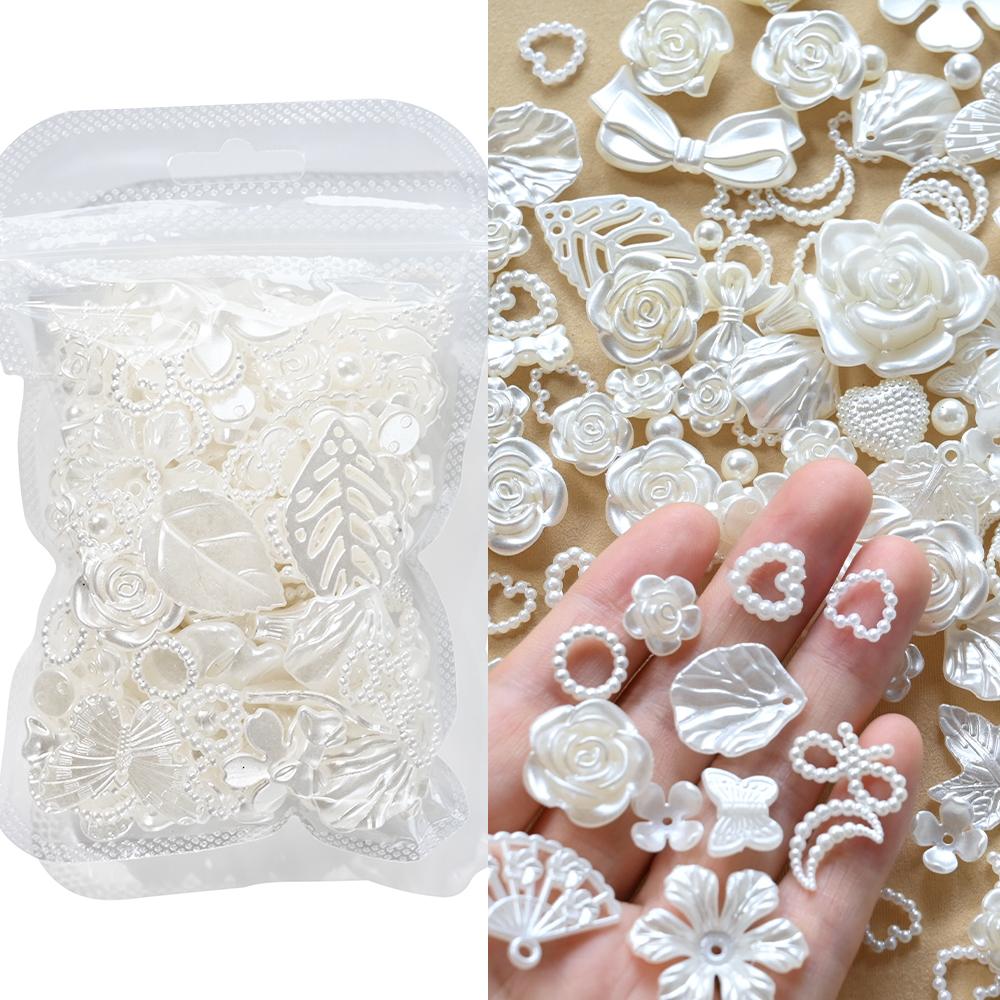 50 г/пакет, разноцветные перламутровые украшения для ногтей, полые сердечки, звездочки, аксессуары для маникюра своими руками