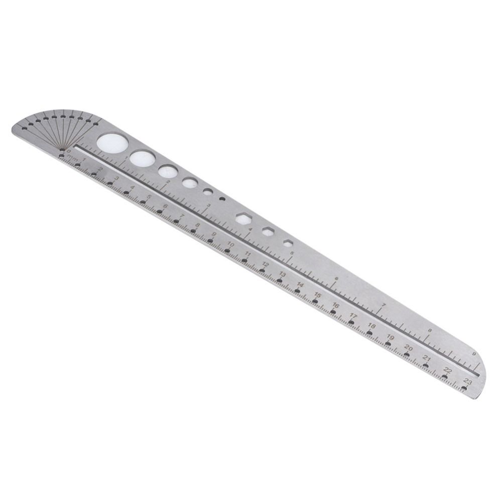 Stainless Steel Scale Ruler Multifunctional Ruler Durable Protractor Office Supplies