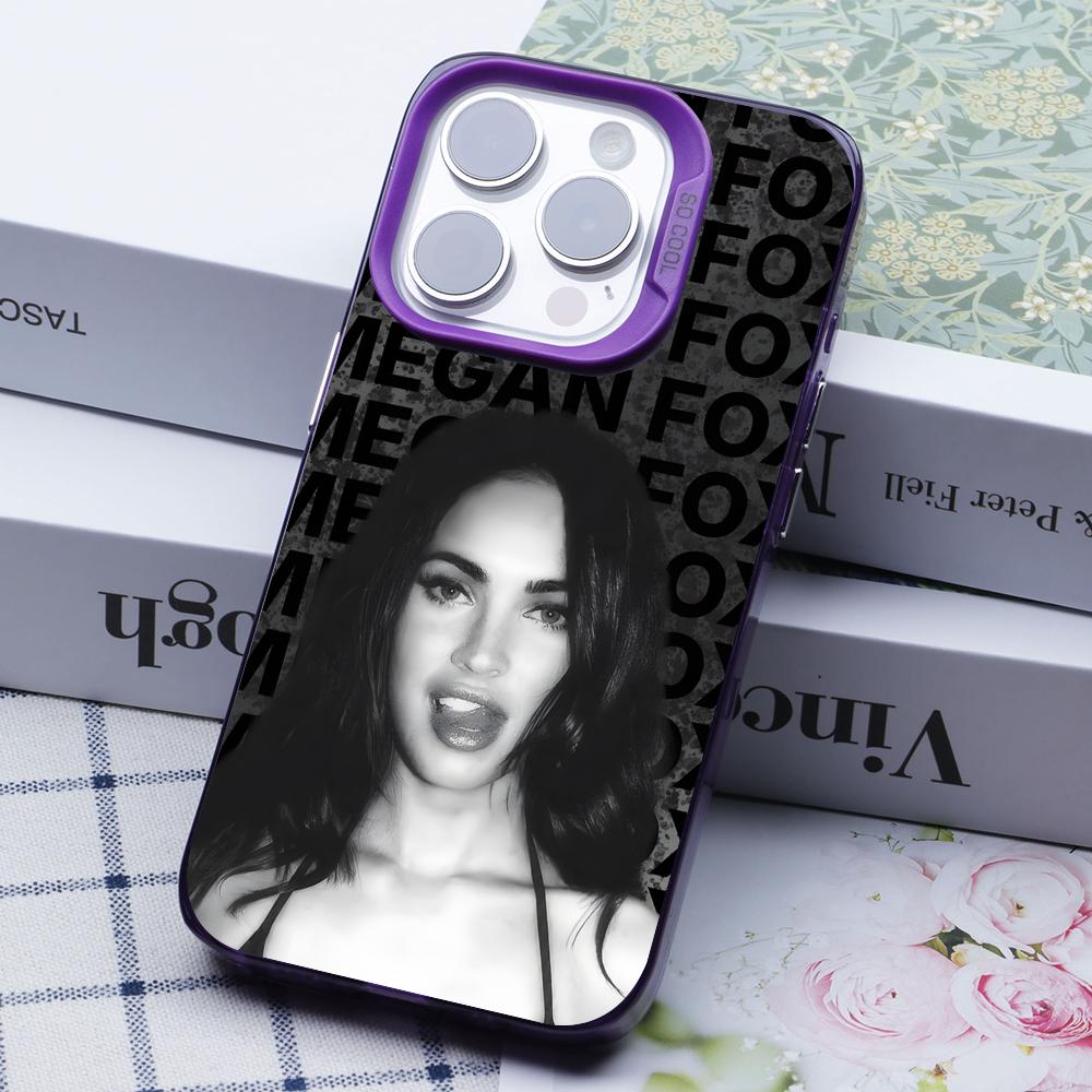 Чехол для мобильного телефона Меган Фокс для iPhone 17 16 15 14 13 12 11 X XR XS 8 7 Air Pro Max Plus Фиолетовый Полупрозрачный Разноцветный Чехол