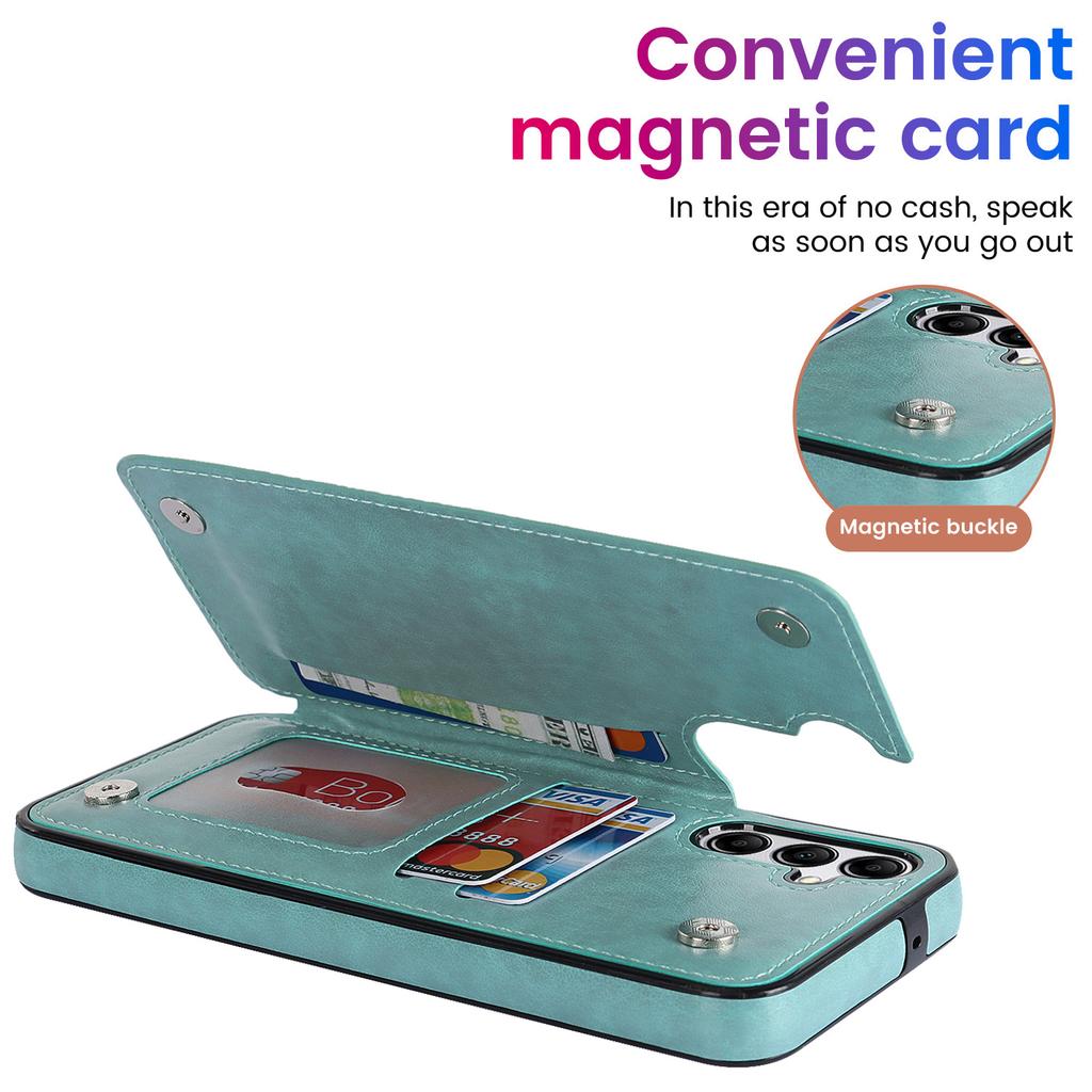 For Samsung Galaxy A15 5G Magnetic Phone Case Imprinted Mandala Flower Card Slots Cover