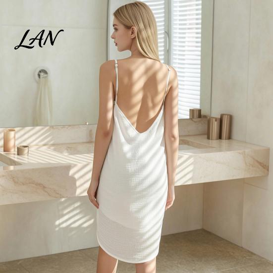 Quick Absorbent Shower Wrap Wearable Cotton Bath Towel for Women, Soft Skirt, Non Hardening Dry Body with Adjustable Straps Spa Home Use Travel Set