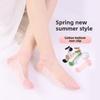 5 Pairs Women's Spring Summer Casual Bear Glass Silk Boat Women's Socks Clear Crystal Silk Women's Boat Socks