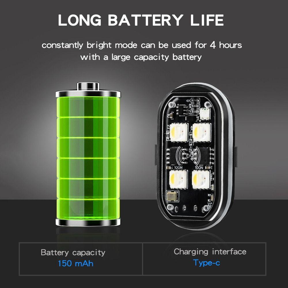 1/2/4/6 шт. Беспроводные светодиодные стробоскопы с защитой от столкновений, Перезаряжаемый светодиодный предупреждающий свет