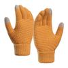 1 Pair Women Men Autumn Winter Knitting Gloves Solid Color Thickened Ribbed Cuffs Ridding Gloves Windproof Gloves