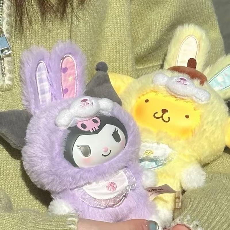Toptoy Sanrio Семейный Эльф Кролик Серия для Младенцев Плюшевая Виниловая Слепая Коробка Куроми Синнаморолл Хелло Китти Фигурка Девочки Очаровательная Последнего Года Подарок
