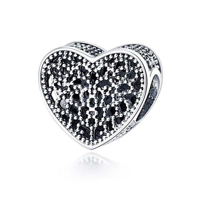 Стерлингового серебра 925 пробы, сердце, лапа животного, прозрачная снежинка, сверкающая корона, подвеска в виде тыквы, подходит для оригинального модного браслета
