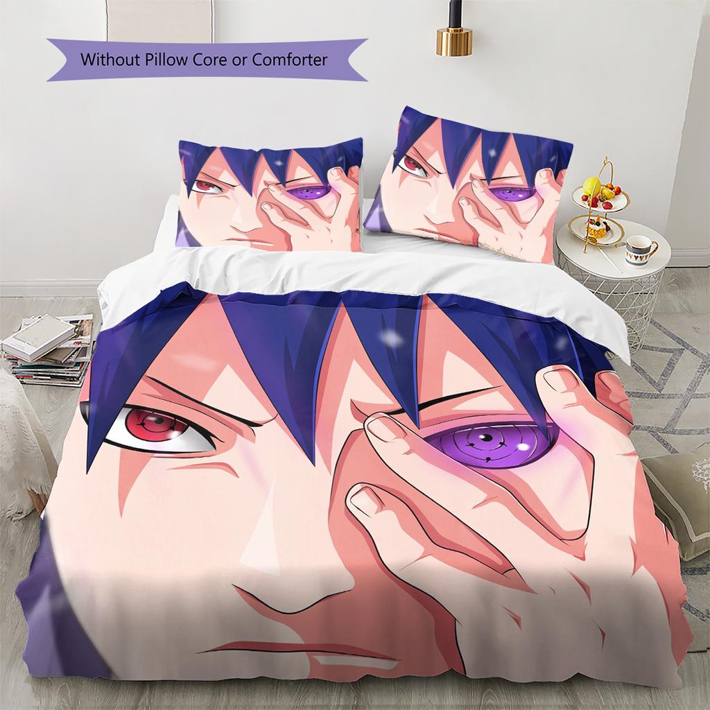 Sasuke Uchiha Pattern Bedding Home Decoration Birthday Gift (1 * duvet cover + 2 * pillowcase, without core)