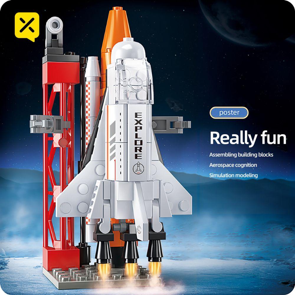 TOYLINX Космические Строительные Блоки Ракета Шаттл Конструктор STEM Образовательные Игрушки Модель Астронавта Подарок для Детей Мальчиков Девочек