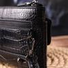 Practical Clutch for Men Made of Genuine Textured Leather CANPELLINI 21549 Black