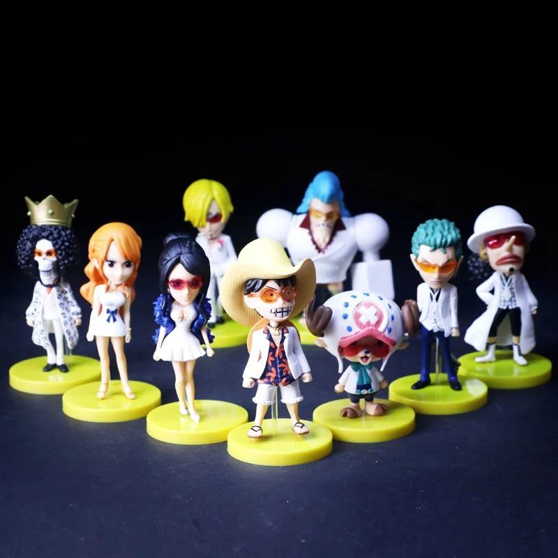 1Set Anime One Piece Figure Luffy Hancock Wedding Dress Series WCF Ace Zoro Nami Marco Collection Dolls Toys for Children Gifts