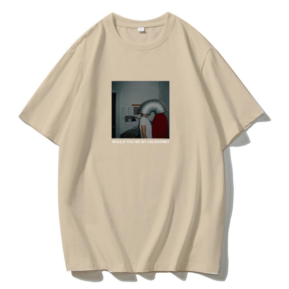 Hirsionsan Cute Picture Graphic Printed T Shirt Women Summer Spring 100% Cotton Short Sleeve Loose Tee Female Oversized Girls Tees Tops