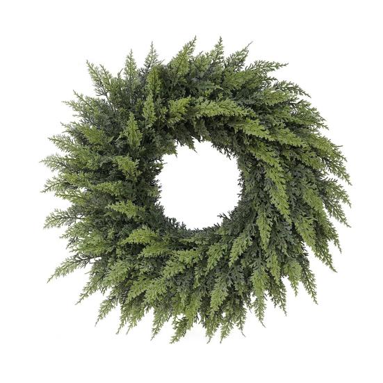 Christmas Wreath Real Touch Faux Cedar Large Green Garland Front Door Windows Festive Party Decor DIY Decoration