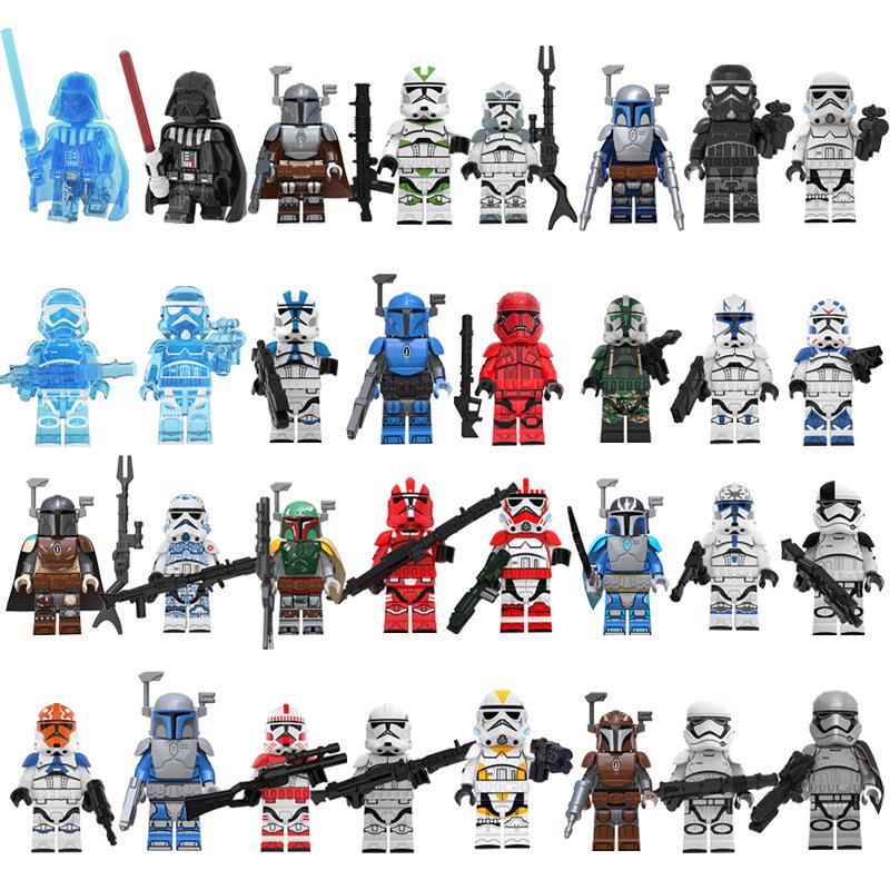 Эксклюзивные минифигурки из строительных блоков Star Wars: Дарт Вейдер, Штурмовик, Легион Штурмовиков-клонов - Набор из 32 моделей
