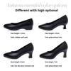 Work Shoes Black Professional Shoes Soft Sole Leather Shoes High Heel Thick Heel Single Shoes Women's Shoes Summer