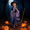 Girls Witch Cosplay Dress, Kids Halloween Masquerade Role Play Stage Performance Outfit